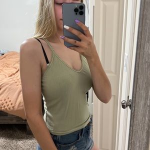 Why Weight, light green crop top